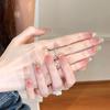 Ks Nail Art Wearable Nails Short Style 2026 New Model High-End Super Popular Cat Eye Handmade High-Quality Nude Color Stunning Nail Pieces