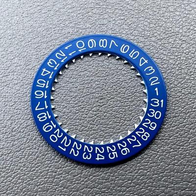 White Font Blue Date Disk Wheel for NH36 NH35 Movement Date@3 Crown@3.8