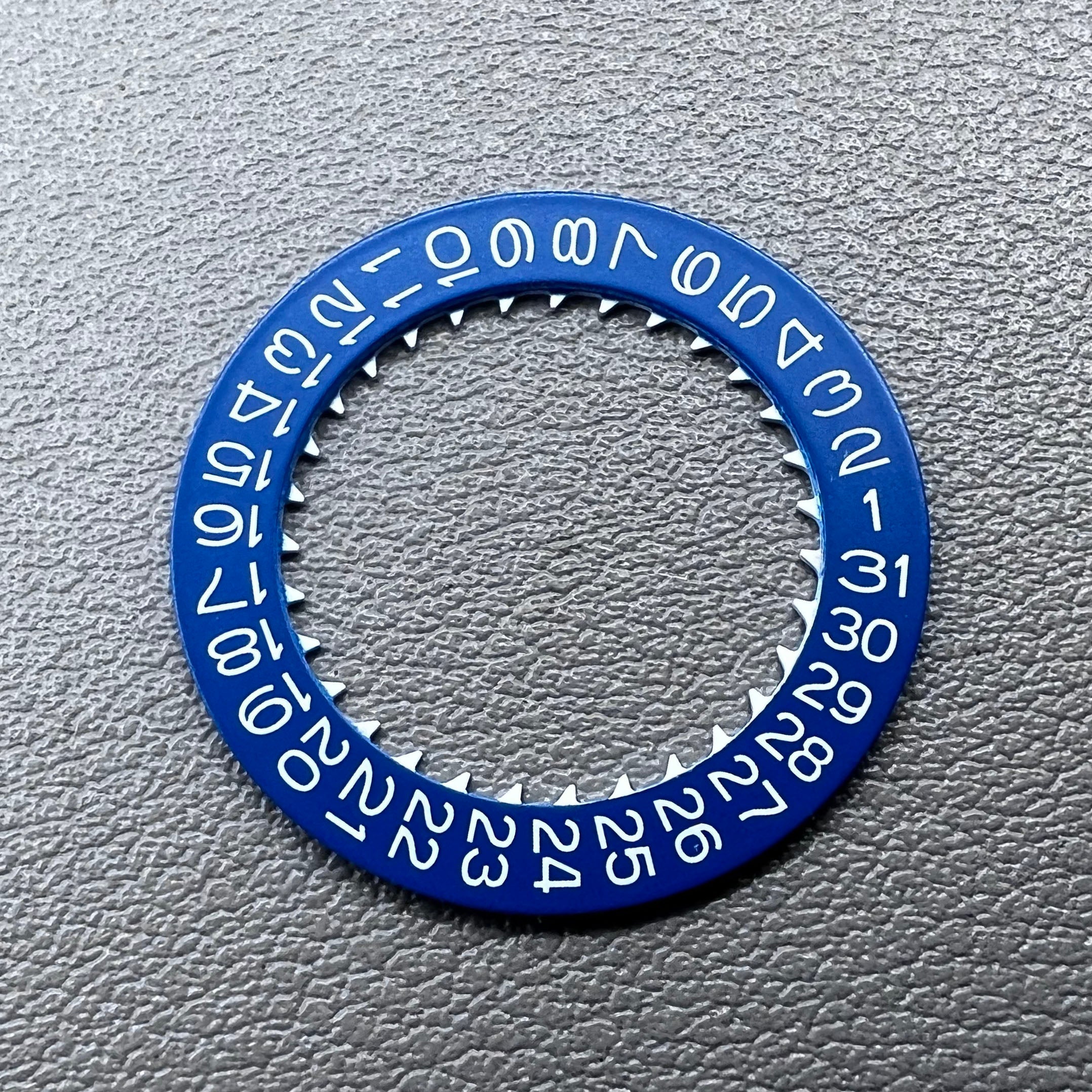 White Font Blue Date Disk Wheel for NH36 NH35 Movement Date@3 Crown@3.8
