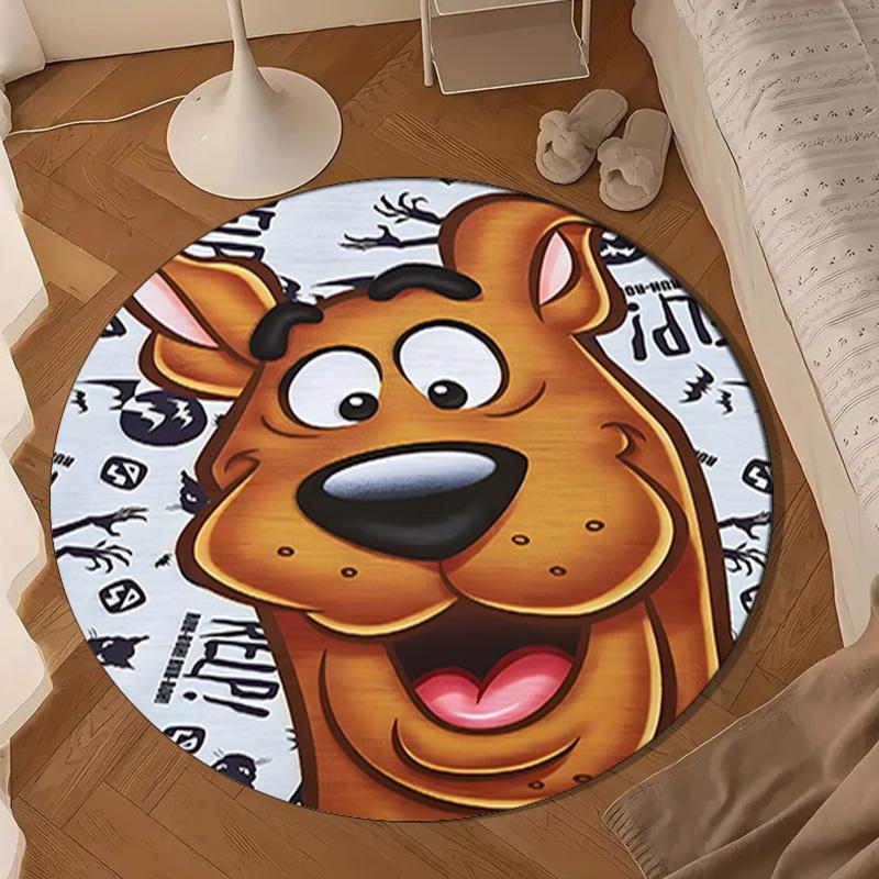 Scoo-dog Adventure Round Rug for Livingroom,Bedroom, Palyroom, Chair Rug, Area Rug, Circle Carpet, Large Size Fan Christmas Gift