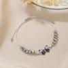 Butterfly braided bracelet, couple girlfriend beaded hand rope, alloy butterfly adjustable wax wire bracelet