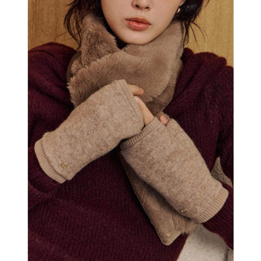 DakS Women S Handwarmer Beige Dd Logo Wool Blend Dcgv6f851i2