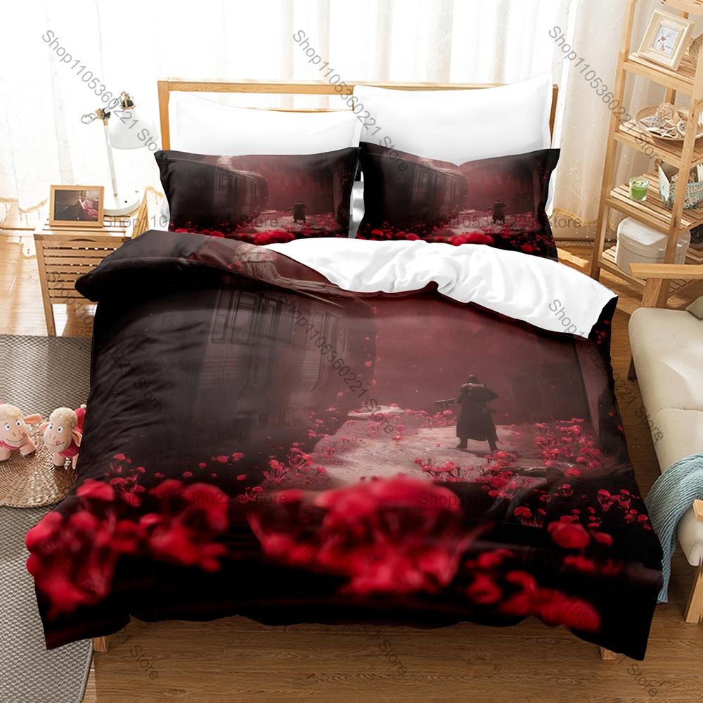 Remnant From the Ashes Pattern Duvet Cover + 2 Pillowcases, Stylish Soft Bed Linens for Game Lovers