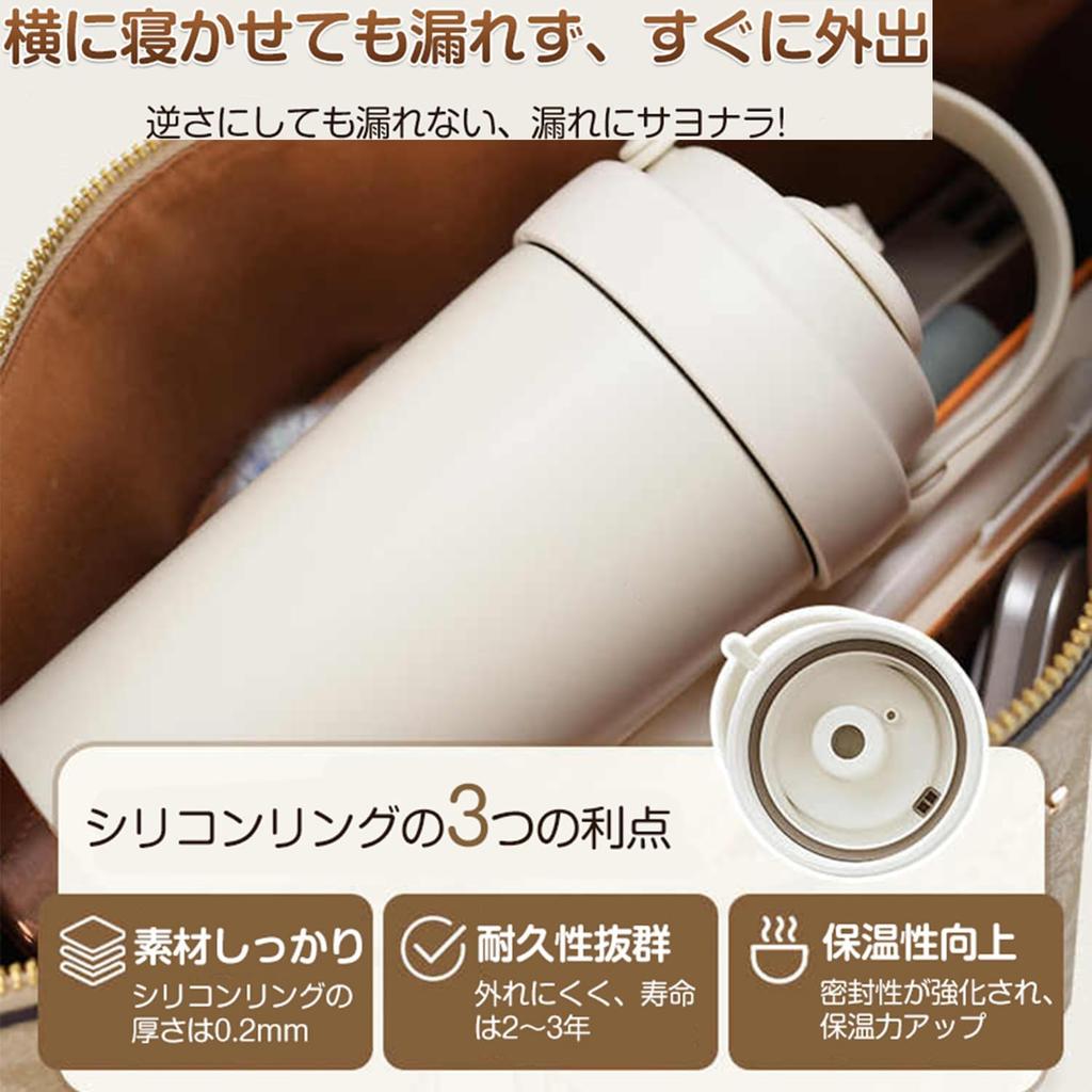 500ml Ceramic Use Vacuum Keeps Drinks Hot or with Expandable Straw Tumbler, 3-Way (Direct Drinking/Straw/With Lid), Non-Coated, Insulated, Cold,