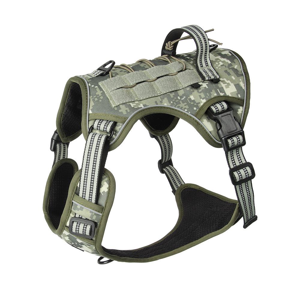 

New Tactical Dog Harness No Pull Lightweight Oxford Vest for Large Dogs Multi Functional Durable Reflective Pet Design 10-20kg