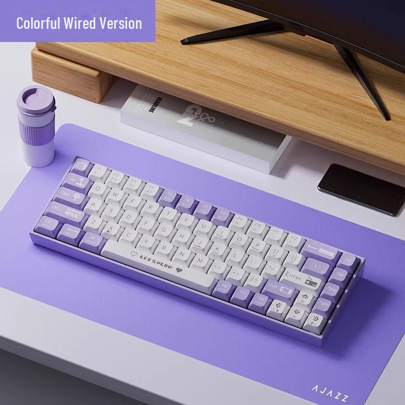 Black Duke AK680 Dual-Mode Wireless/Wired Mechanical Keyboard, Hot-Swappable, 68 Keys, Tea & Red Switch Options