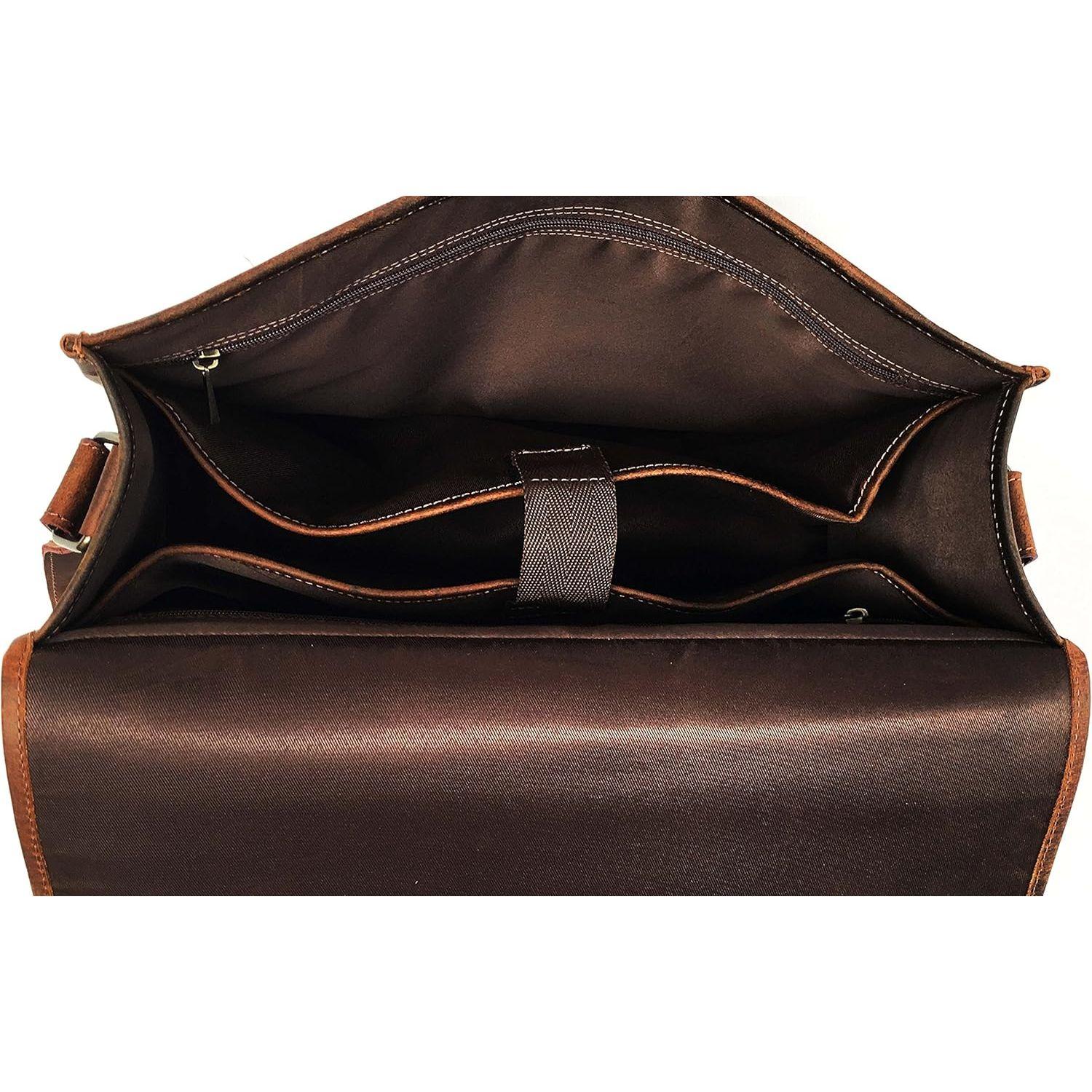 кожа 16 дюймов кожа винтажная деревенская сумка через плечо курьерская сумка сумка — фото 6