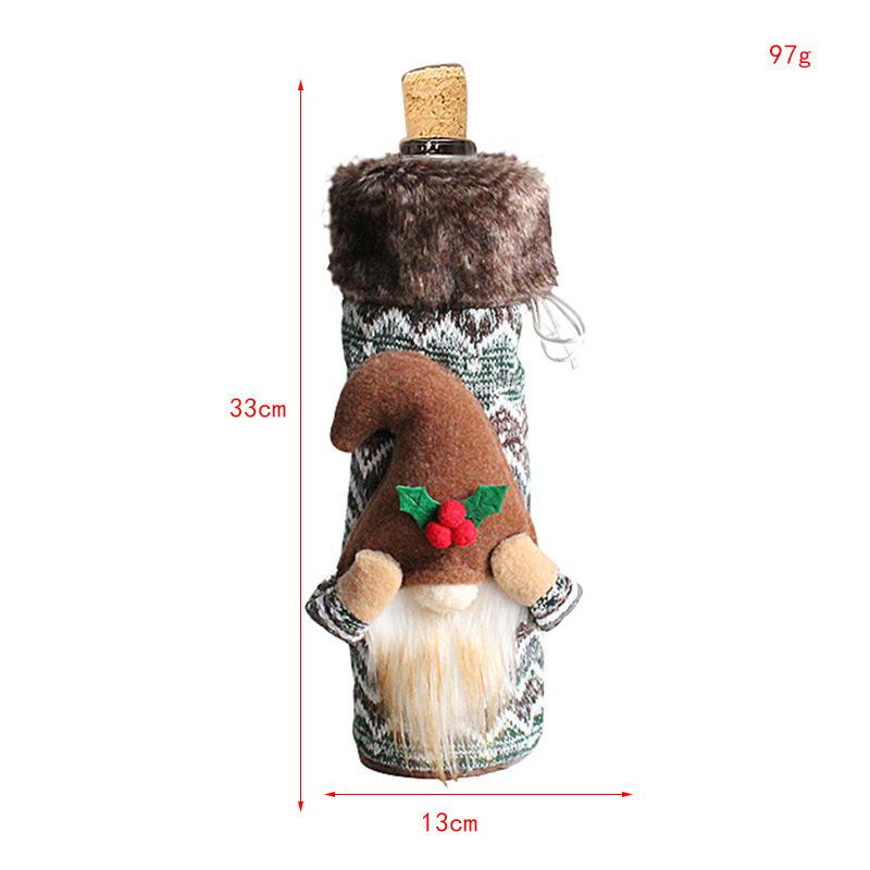 Wine Bottle Cover Cute Gnome Champagne Bottle Cover Swedish Tomte Gnomes Wine Bottle Decorations Christmas Wine Bag For Hostess зелёный