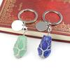 Hand-Wound Natural Stone Crystal Octahedron Keychain Keychain Bag Pendant K15