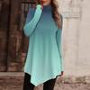 Women's Casual Everyday Tops Long Sleeve Turtleneck Fashion Print Shirt Tops T Shirt Pullover