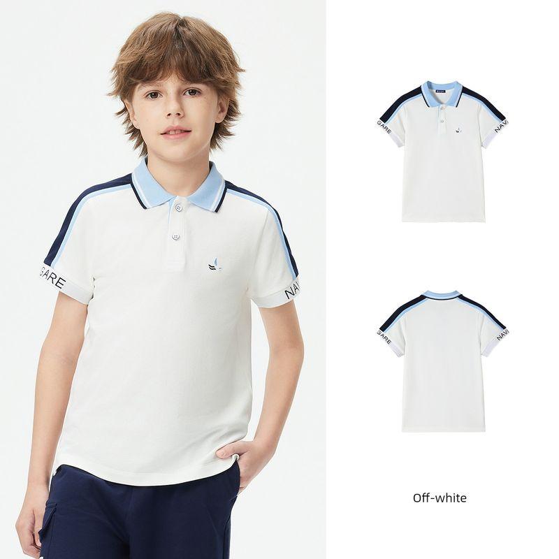 [5A Antibacterial] Navigare Italian Sailboat Boys' Polo Shirt Summer Thin Short-Sleeved T-Shirt Top