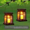 Solar Hanging Candle Lantern Warm Yellow LED Waterproof Outdoor Decorative Light for Garden Terrace Balcony Lawn Pathway Decoration