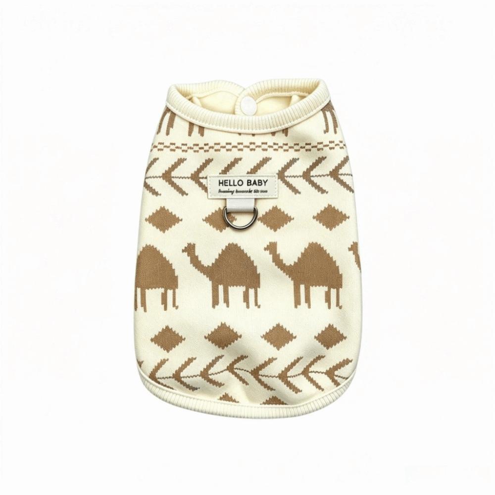 Warm Dog Jacket Printed Pattern Puppy Vest Fashion Dog Knitted Clothes for Cats and Puppy