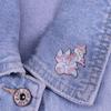 1pc Charm Four Tailed Flower Fox Hard Enamel Pin Cute Cartoon Plant Pastel Sakura Brooch Japanese Unique Fashion Kitsunes Badge