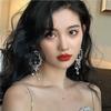 Bling Fashion Hollow Drop Silver Needle Earrings Temperament Tassel Long Personality Irregular Earrings Accessories for Women