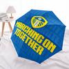 Leeds United logo pattern, automatic folding umbrella, portable and foldable design, 8 ribs, a Christmas or birthday gift.