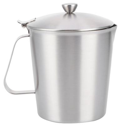 Kaffee Latte Tasse Verdicken 304 Edelstahl Messbecher Milchaufschäumkännchen mit Skala Deckel 700ml