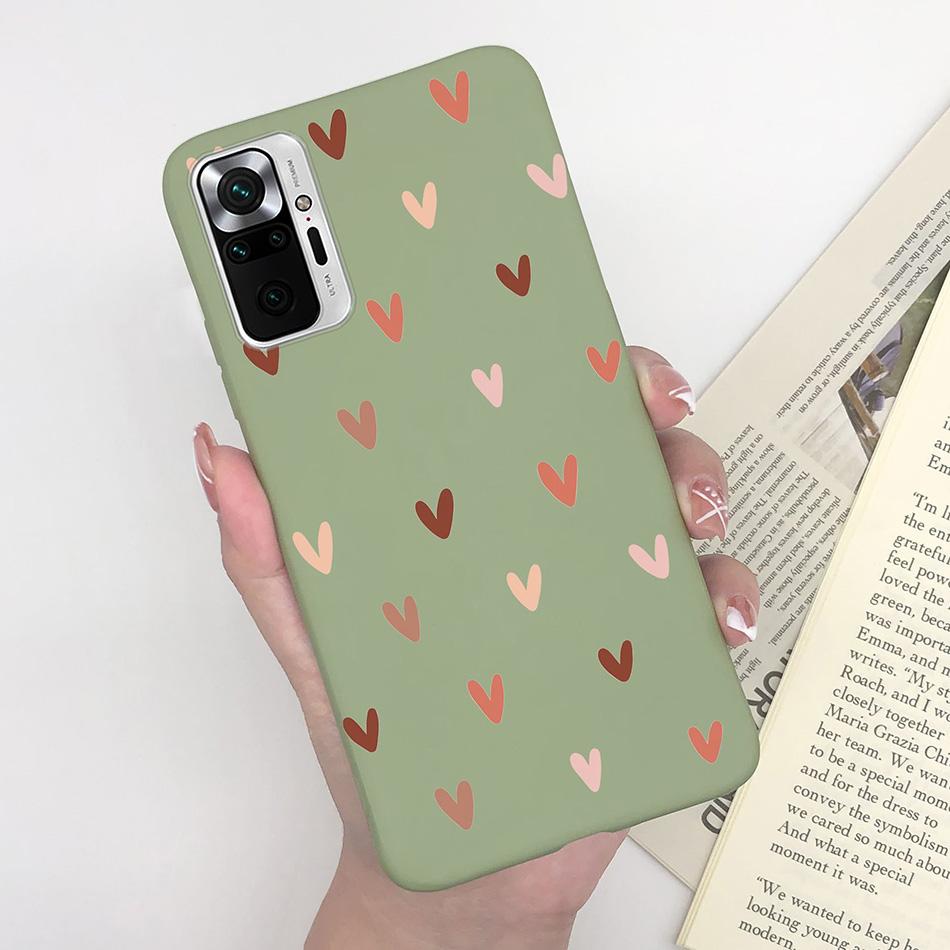 For Xiaomi Redmi Note 10 Case Love Heart Avocado Soft Silicone Cover Phone Case on Redmi Note 10S Note10 S Note 10 Pro Max Funda