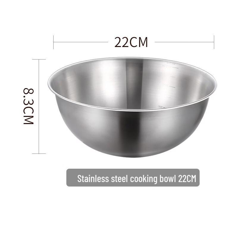 ZISIZ Thickened 316 Stainless Steel Mixing Bowl with Scale