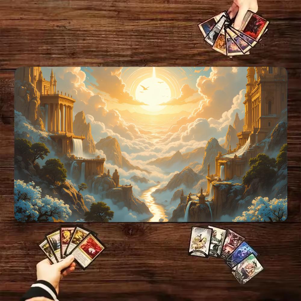 Antiker Griechischer Tempel Design Magische Party Spielmatte Strapazierfähiges Gummi für MTG&TCG Spiele 35X60cm Mauspads Büros Schreibtischmatten mousepad