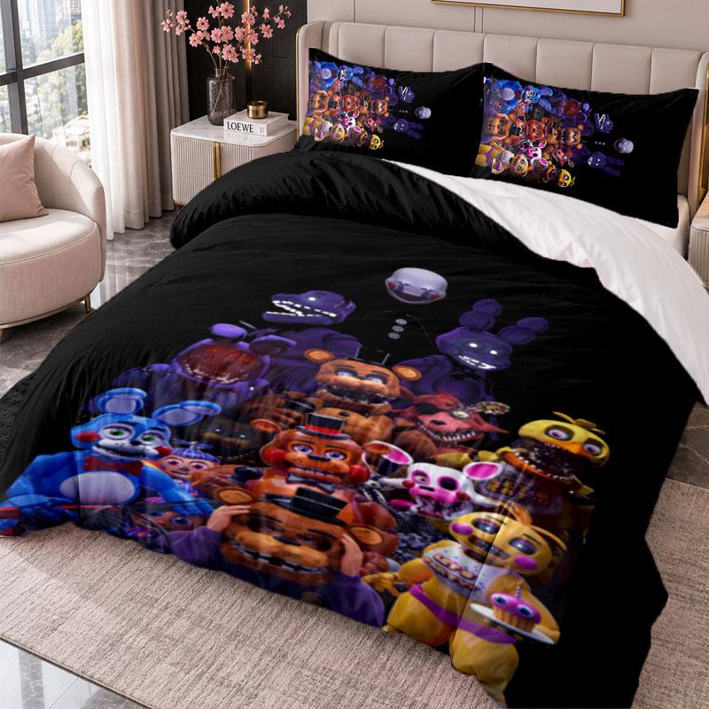 Five Nights at Freddys 3Pcs Bedding Set Duvet Cover With Two Pillowcases For Bedroom Home Decoration