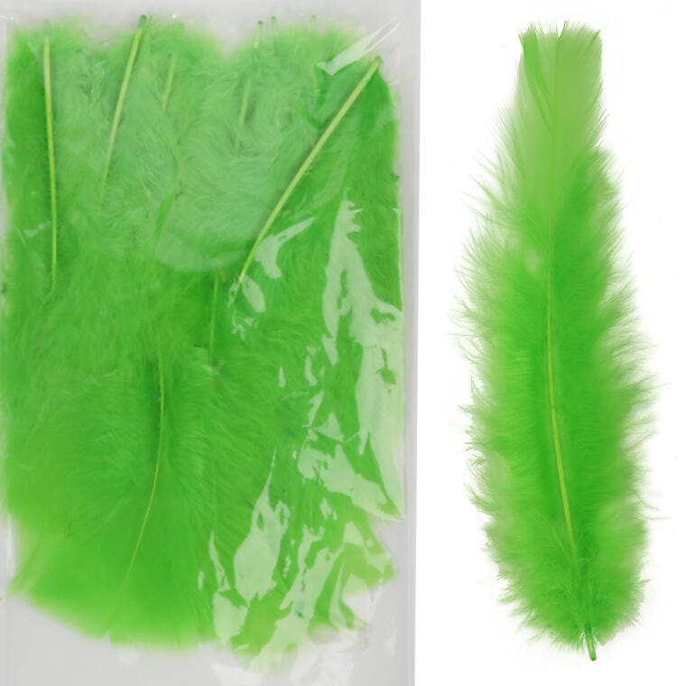 Green Natural Decorative Feathers 9.5cm - 10 pieces