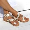 Women Sandals Summer Flat Heels White Flowers Flip Flops Ladies Shoes Slip On Women Slippers Gladiator Sandalias Mujer WSH3325