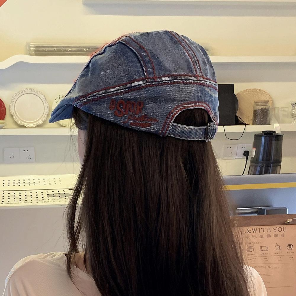 Retro Stars Japanese Literature Duckbill Forward Cap Female Spicy Girl Show Face Small Hundred with Subculture Cowboy Beret Sub