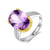 S925 Sterling Silver Inlaid Natural Topaz Colored Treasure Ring Women's Elegant Fashion Jewelry Jewelry