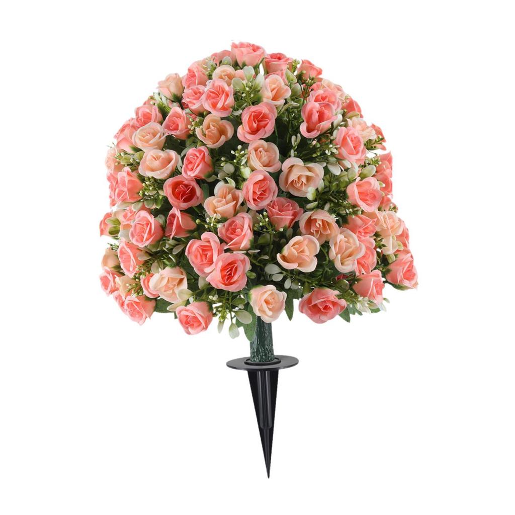 Fake Rose Plants with Layered Petals Artificial Greenery Shrubs Outdoor Indoor for Patio Porch Garden Floral Arrangements