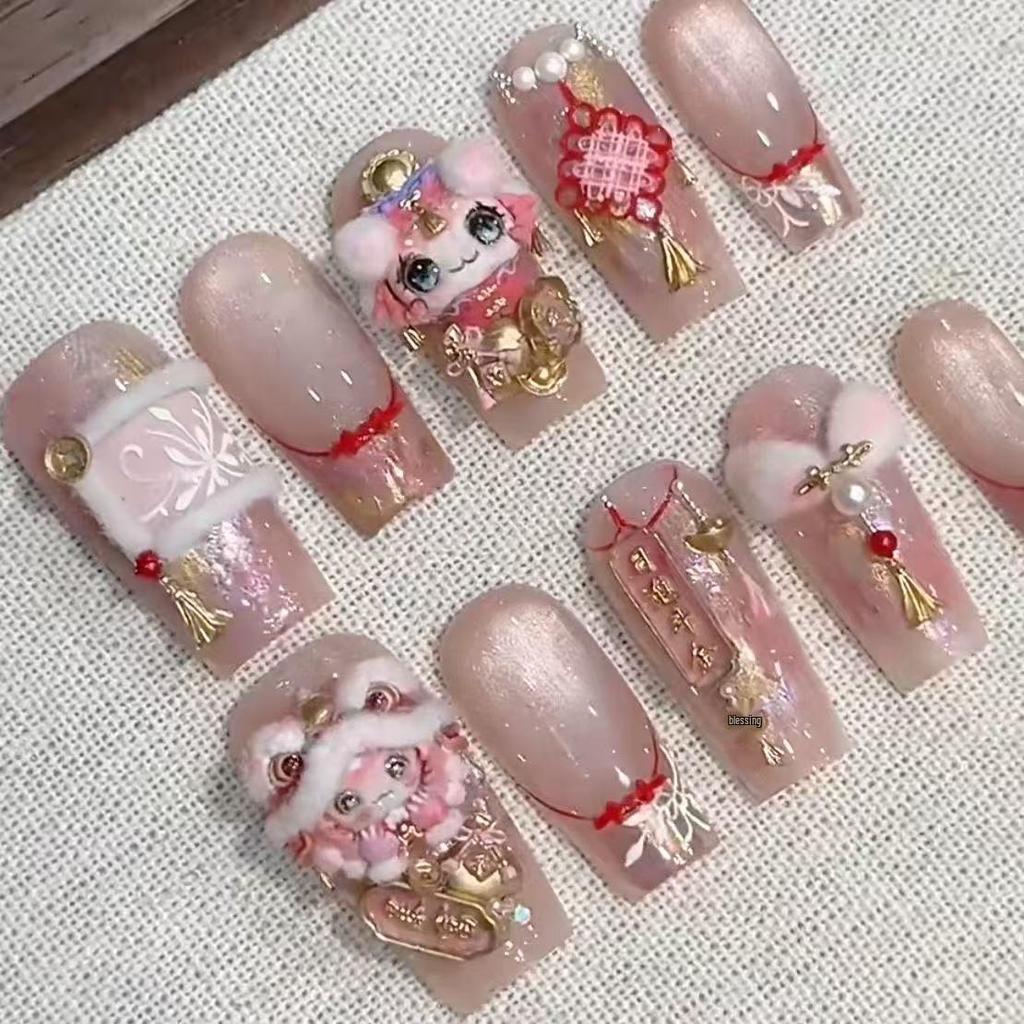3D Lion Dance Cartoon Nail Art Mold - Cute & Transparent