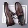 Fashion Men Casual Leather Businenss Loafers Handmade Driving Shoes Non-slip Man Slip on Flats Walking Man Soft Business Shoes Moccasins