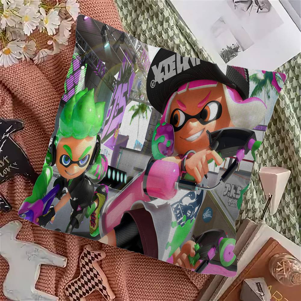 S-Splatoon Game Cushion Cover Car Throw Pillow Case For Sofa Car Christmas Gift 40x40cm 45x45cm