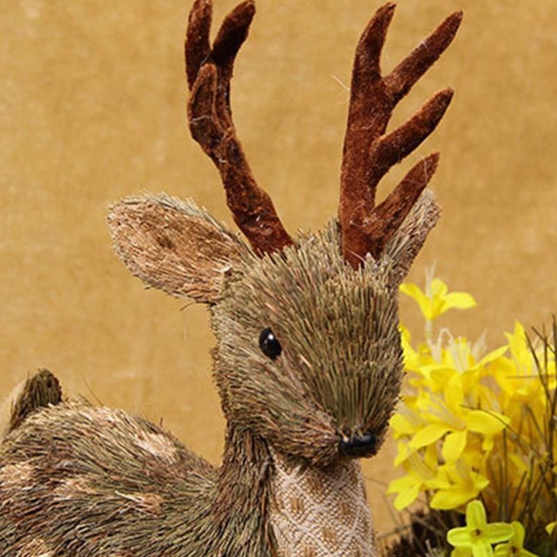 

24TE Straw Lower for Head Elk Ornament Standing Deer for Doll Animal Figurine Christm CN