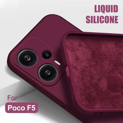 Poco F5 PocoF5 Case Original Liquid Silicone Phone Cases For Xiaomi Poco F5 F 5 PocoF5 Pro F5Pro Shockproof Soft Cover Poco F5