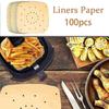 100 Stück Antihaft-Heißluftfritteusen-Papier, Haushalts-Grillpapier, Backpapier für den Ofen, Dampfgarer-Papier