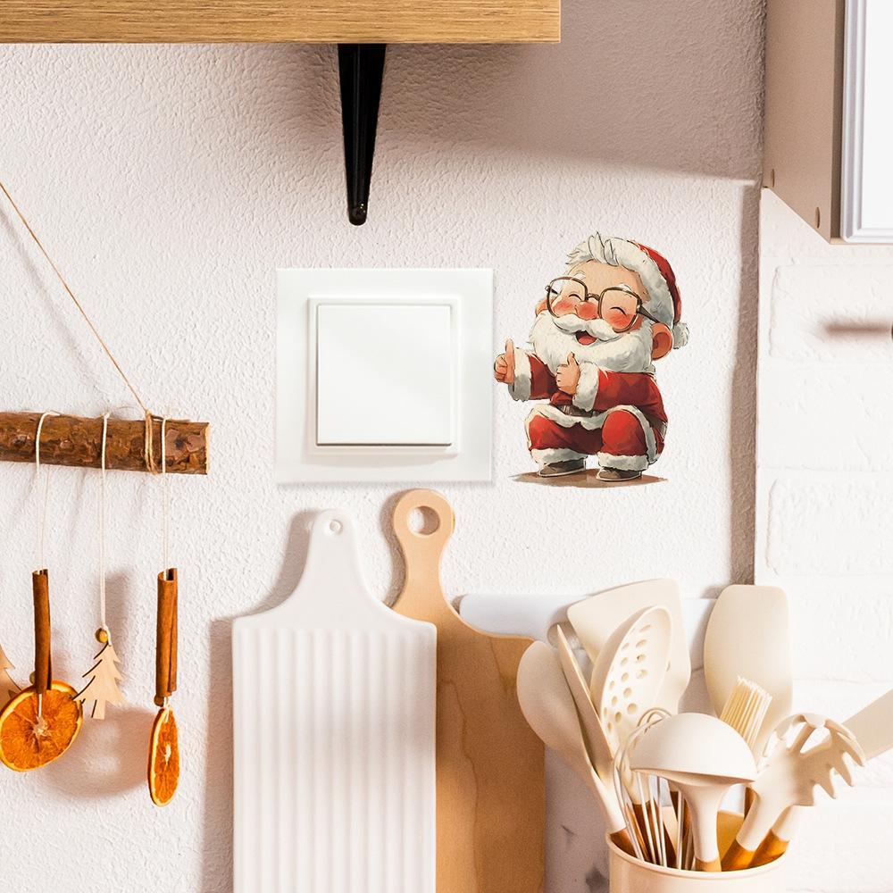 Painted and Praised Santa Claus Home Background Switch Beautification Wall Stickers