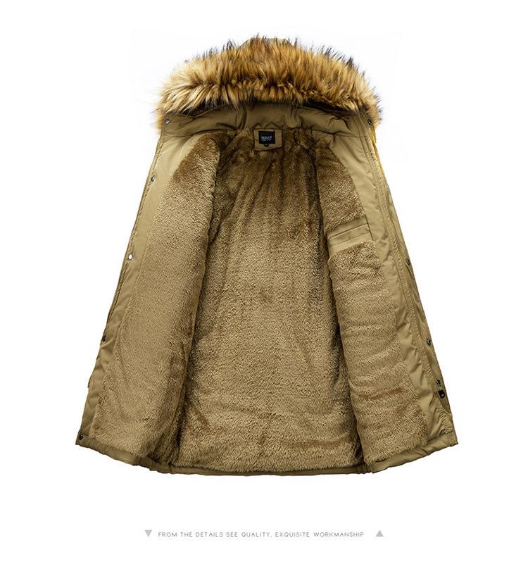 Men's Autumn/Winter Thick Plus Size Pure Cotton Mid-Length Jacket