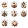 Sparkling Snowflake Craft Projects Christmas Faux Pearl Painting Suncatcher Art Kit, Acrylic Shape Board DIY Beading Ornaments with Lace Edge,
