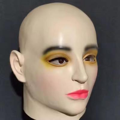 Žluté oční stíny beauty latexová kapuce, latexová maska pro živé vysílání