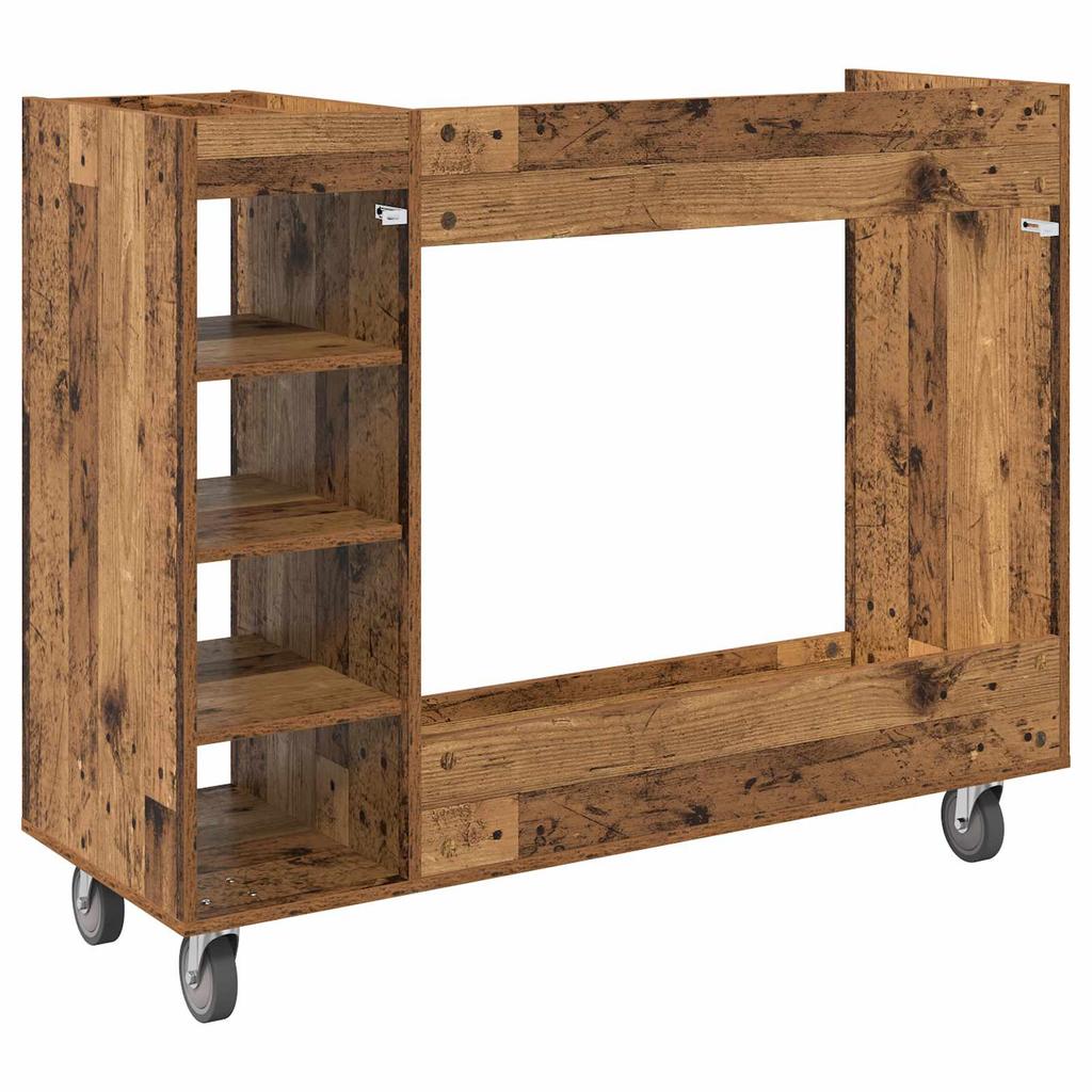 Golfkast met Wielen Gerecycled Hout Look 120 x 45 x 98 cm