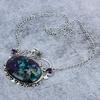 Multi Labradorite, Amethyst 925 Sterling Silver Jewelry Necklace 18" M-2759