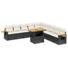 VidaXL Salon de Jardin avec Coussins 11 pcs, Canapés de Terrasse, Ensemble de Meubles de Patio, Mobilier d'Extérieur, Noir 3273702