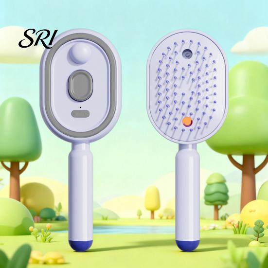 Spazzola per Capelli Lisciante Elettrica con Spruzzo ad Aria e Cuscino d'Aria 2-in-1 Nebulizzante con Facile Utilizzo Acqua Riduce l'Effetto Crespo Antistatico Ritrattile Vapore Massaggio Pettine