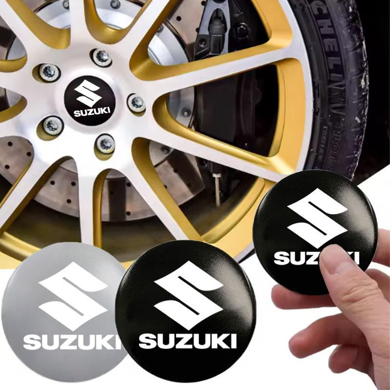 SCCF4 4pcs 56mm Car Emblem Wheel Hub Center Cap Stickers Center Cover Badge Decal for Suzuki S-Cross SX4 Swift XL-7 Car Accessories