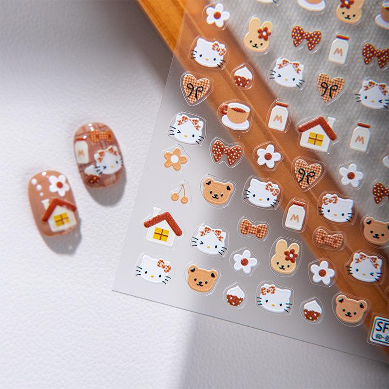 Embossed Hello Kitty Nail & Camera Decoration Stickers Set