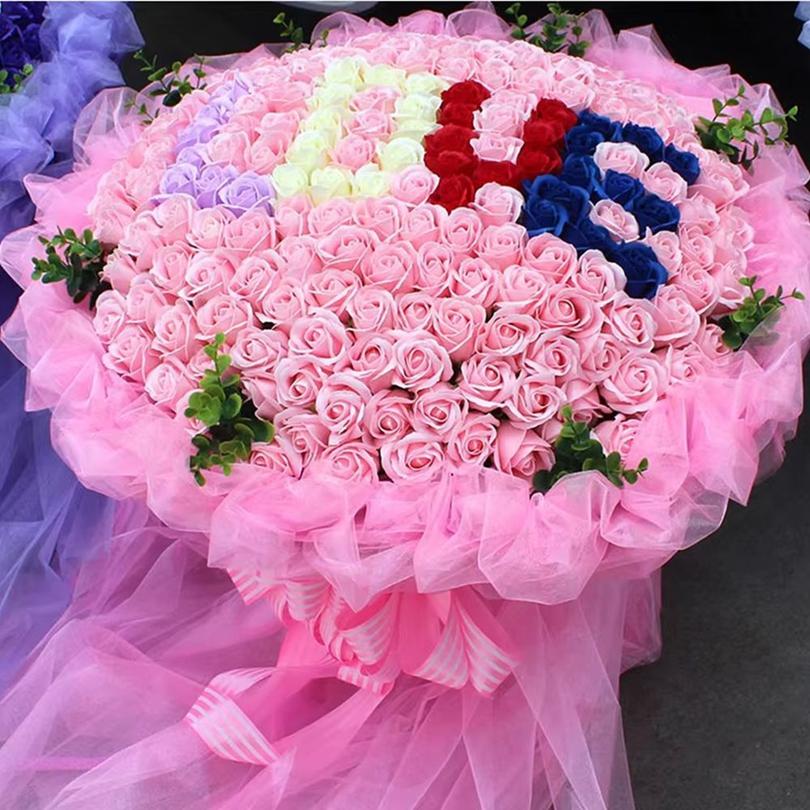 Soap Roses Flower Wedding Wall Home Garden Wreath Decor Festival Party Diy Gift Box Bride Bouquet Wrist Flower Accessories Cheap