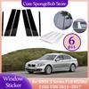 Car Door Window Trim Cover for BMW 5 Series F10 M550d 518d 550i 2011~2017 Carbon Fiber Chrome Sticker Pillar Posts Accessories