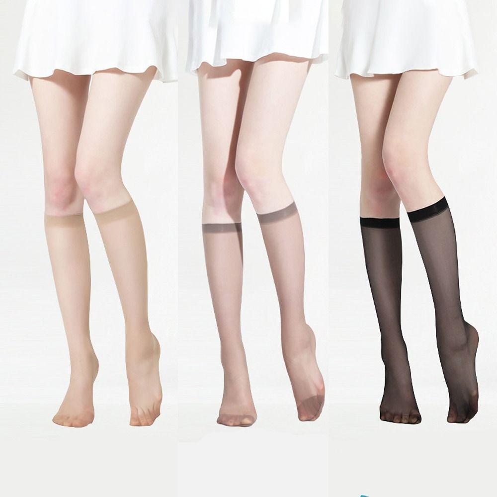 

Nylon Long Socks Elasticity Silk Stocks High Quality Lolita Stockings Women coffee