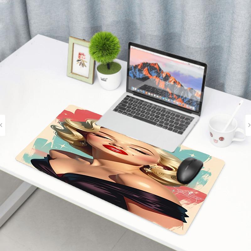 Marilyn Monroe Print Mouse Pad, Anti‑Slip Desktop Keyboard Mat, for PC Laptop Gaming Working Daily Use, Cool Festival Surprise Gift